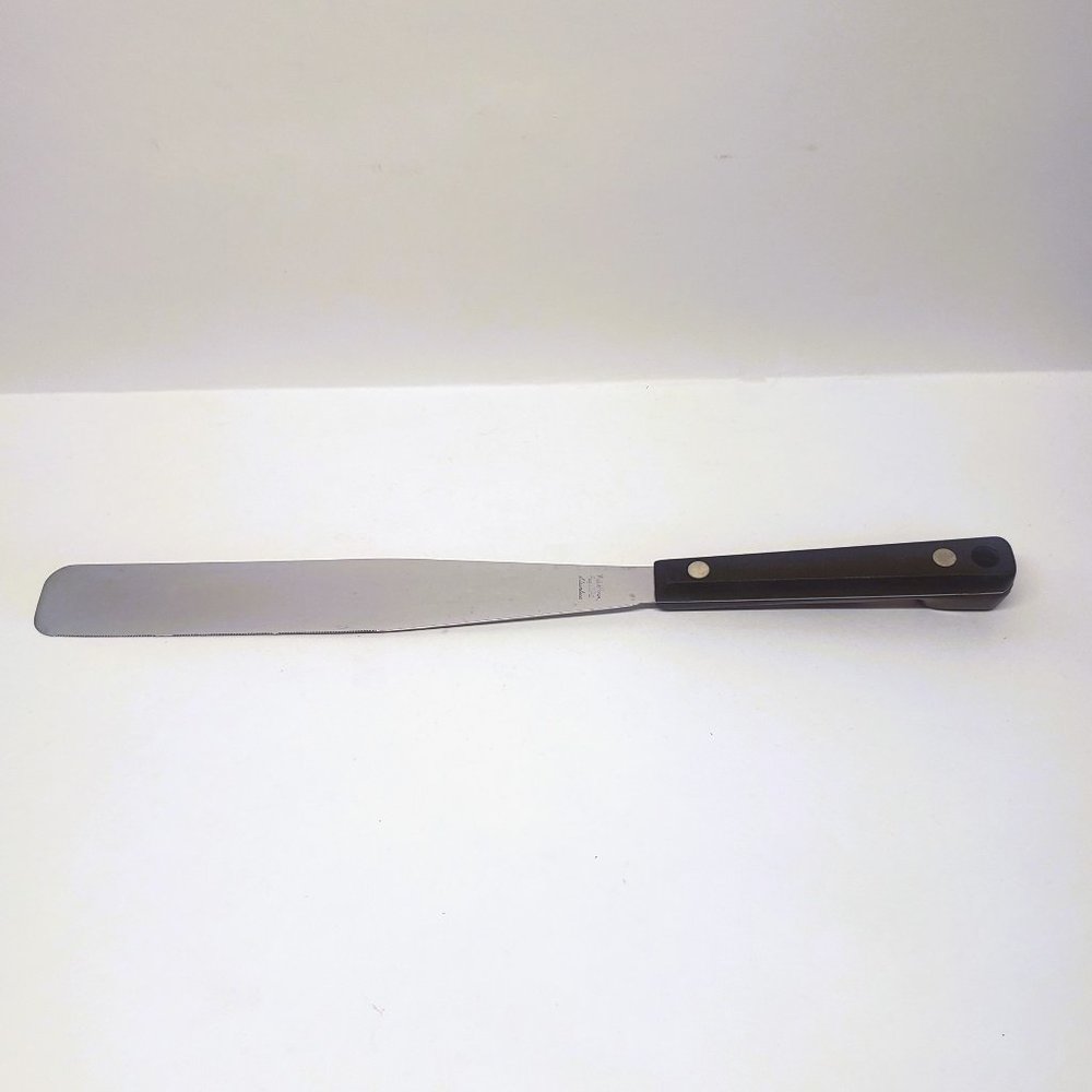 Vintage Maid of Honor Spatula Icing Spreader Serrated 8" Blade Black Handle